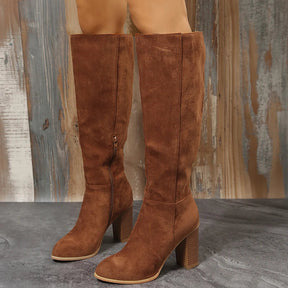 Bota Salto Cano Alto com Ziper Feminino