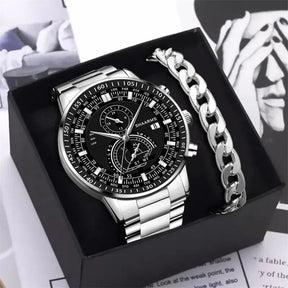 Relógio Shaarms Luxuoso + Bracelete Masculino