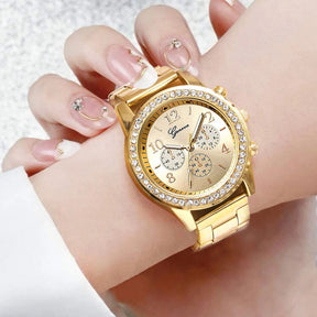 Relógio Feminino Geneva + Conjunto de Acessórios