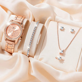 Relógio Feminino Geneva + Conjunto de Acessórios