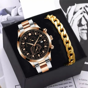 Relógio Shaarms Luxuoso + Bracelete Masculino