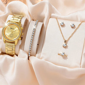 Relógio Feminino Geneva + Conjunto de Acessórios