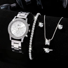 Relógio Feminino Geneva + Conjunto de Acessórios