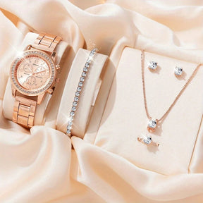 Relógio Feminino Geneva + Conjunto de Acessórios
