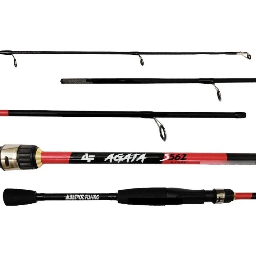 Vara De Pesca Carretilha Carbono Profissional - 1,68 M